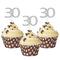 Sumerk 24PCS 30 Cupcake toppers Silver Glitter 30th Birthday Cupcake Picks Anniversary Party Decorations...