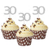 Sumerk 24PCS 30 Cupcake toppers Silver Glitter 30th Birthday Cupcake Picks Anniversary Party Decorations...