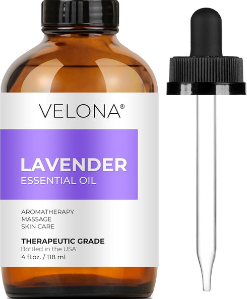 velona Lavender Essential Oil by Velona - 4 oz | Therapeutic Grade 100% Pure and Natural | for Aromatherapy Diffuser, Massage, Skincare, Haircare,...