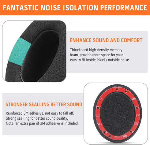 GVOEARS Replacement Ear Pads for Beats Studio 3, Mesh Fabric Ear Cushions for Studio 2 3 Wired Wireless Over Ear Headphones with Noise Cancelling ...