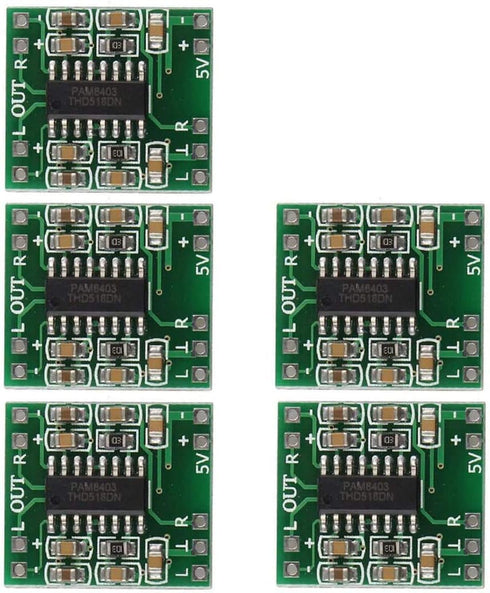 HiLetgo 5pcs PAM8403 2x 3W Mini Digital Power Amplifier Board AMP Class D 2.5-5V Input...