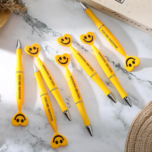 Qilery 50 Pcs Employee Appreciation Gifts Smile Face Pens You Are Awesome Pens Heart Funny Pens Inspirational Quote Black Ink Ballpoint PensThank ...