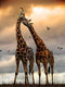 FANGKISSU DIY 5D Diamond Painting Kits for Adults, Full Drill Dusk Giraffe Diamond Art Painting by Number Kits,Arts Craft for Home Wall Decor 12x1...