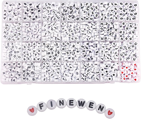 1400pcs Letter Beads, Alphabet A-Z Beads for Jewelry Making and DIY Bracelets, Necklaces, Key Chains, 4x7mm Round Letter Beads Kits for Jewelry Ma...