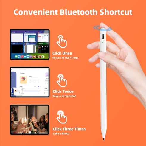 Simple Deluxe Stylus for iPad, iPad Pen with Bluetooth Shortcut, Battery Level Display, iPad Pencil Compatible with iPad Pro 11/12.9" 2018-2022, i...
