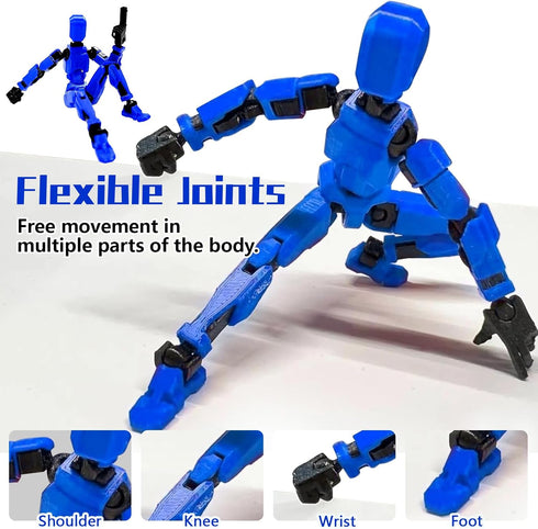 Titan 13 Action Figure, Action Figures, T13 Action Figure 3D Printed Robot Multi-Jointed Movable, Desktop Decorations for Game Lovers (Blue)...