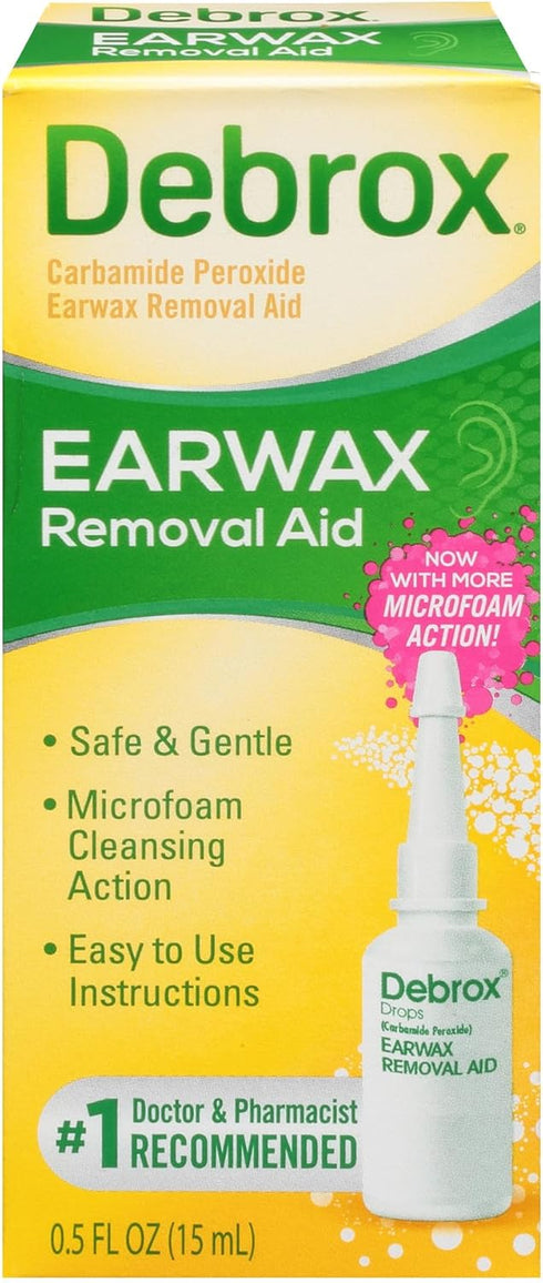 Debrox Ear Wax Removal Drops, Gentle Microfoam Ear Wax Remover, 0.5 Fl Oz...