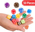 16MM Standard 6 Sided Dice Set, 50 Pieces Colorful Dice for Board Games, Classroom Math Bulk Game Dice, Make Entertainment More Exciting...