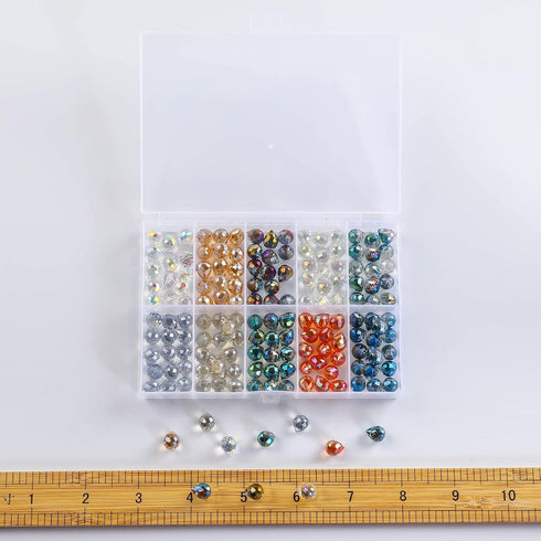 150Pcs Crystal Teardrops - Novborcz 8x9mm Top Drilled Teardrops DIY Projects Earrings Necklaces Bracelets for Jewelry Making Home Hanging Decorati...