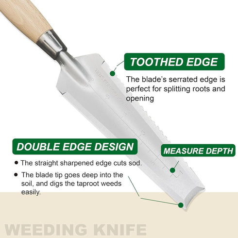 SUMIO Weeding Transplanter,Weeding Knife,Digging Trowel,Serrated Trowel,Hori hori knife,Trowel Knife,Dandelion Trowel,Garden Root Cutter,Propagati...