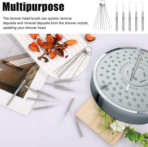 10pcs Shower Head Cleaners, with 10pcs Needle Picks Anti-Clogging Shower Head Cleaning Brush Tiny Crevice Cleaner Tool for Small Holes Gaps Nozzle...