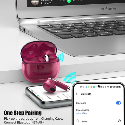 5.3 Bluetooth Headphone for Apple iPhone 15 Pro Max 14 Plus 13 12 Google Pixel 8 7 6A 6 6A, True Wireless Earbud Touch Control Earphone for Samsun...