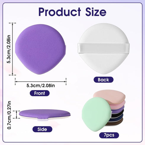 7Pcs Korean Makeup Sponge Puff Air Cushion Makeup Puffs for Foundation Concealer Teardrop Mix Setting Powder Puff Makeup Cushion Puff Foundation S...