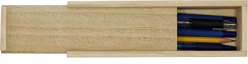 Creative Hobbies® Unfinished Wooden Pencil, Pen, Stash, Trinket Storage Box with Slide Top...