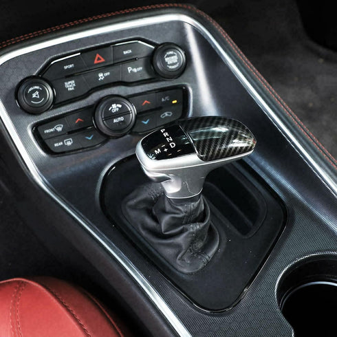 Compatibility with Charger 2015+ Car Center Gear Shift Knob Cover Accessories Black Carbon Fiber Paint......