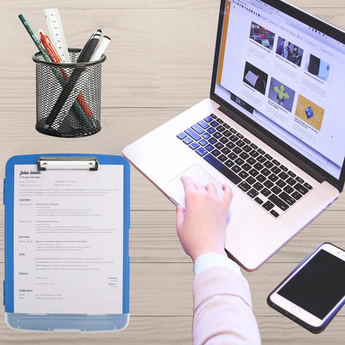 Clipboard with Storage,Clip Boards 8.5x11 with Storage,Large Capacity Clipboards,with Low Profile Clip,with Pen Holder Plastic Storage Clipboard F...