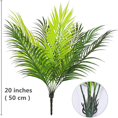 Artificial Palm Plants, Plastic Tropical Palm Tree Shrubs Fake Greenery Decor for Outdoor Indoor Home Garden Verandah Party Wedding Table Centerpi...