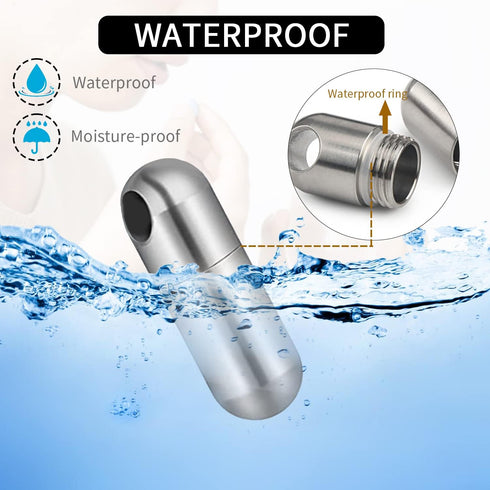 Pill Holder,Titanium Small Pill Case for Purse Wallet,Portable Travel Pill Box Daily Pill Container Keychain Waterproof Bottle for Travel Outdoor...
