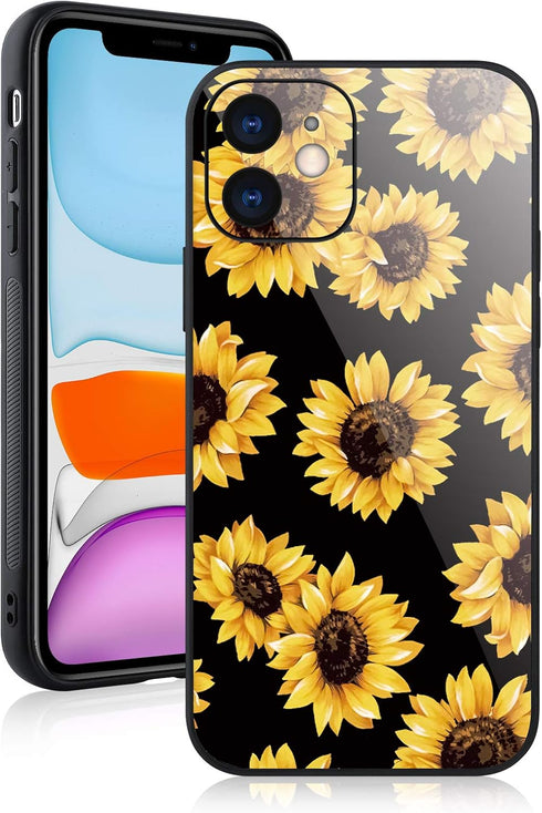 ZIYE Compatible with iPhone 11 Case Sunflower with Camera Lens Protective Cover for Girl for Women,Hard PC Back Anti Slip Grip Bumper Protective C...