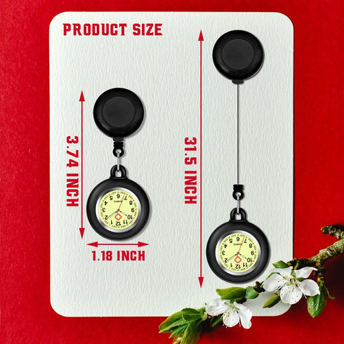4 Pack Retractable Nurse Watch for Nurses Doctors, Clip-on Hanging Lapel Nurse Watch Silicone Cover Brooch Fob Pocket Watch Badge Reel...