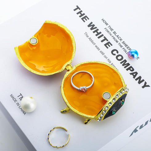 YU FENG Ladybug Figurine Trinket Box Hinged Crystals Jeweled Small Cute Animal Jewelry Boxes Collectible...