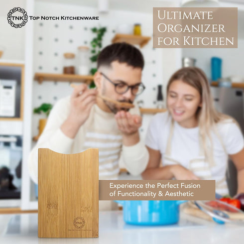 Top Notch Kitchenware Premium Bamboo Kitchen Utensil Holder and Organizer | Stylish Spoon Holder | Ideal Kitchen Utensil Organizer for Cooking | N...