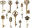 CHuangQi Vintage Skeleton Keys Set, Filigree Steampunk Keys, Antique Bronze Keys Charms Pendants, Different Style...