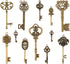 CHuangQi Vintage Skeleton Keys Set, Filigree Steampunk Keys, Antique Bronze Keys Charms Pendants, Different Style...