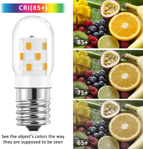 LED Microwave Light Bulb Over Stove Appliance Replacement 40W Incandescent for Refrigerator, Dimmable Range Hood E17 Intermediate Base Warm White ...
