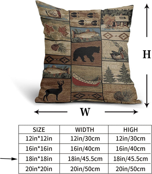 Western Rustic Bear Throw Pillows Cover Set of 2 Wild Animal Bear Deer Moose Pillow case 18x18 inch Lodge Wildlife Cotton Linen Outdoor Cabin Deco...