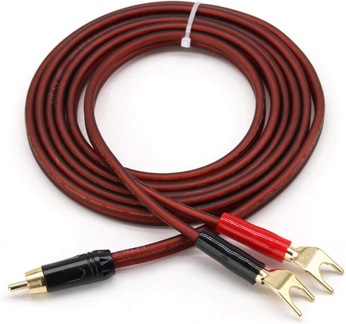 RCA Speaker Cable, Male to Y Plugs (2 Y Plug) OFC HiFi Speaker Cord...