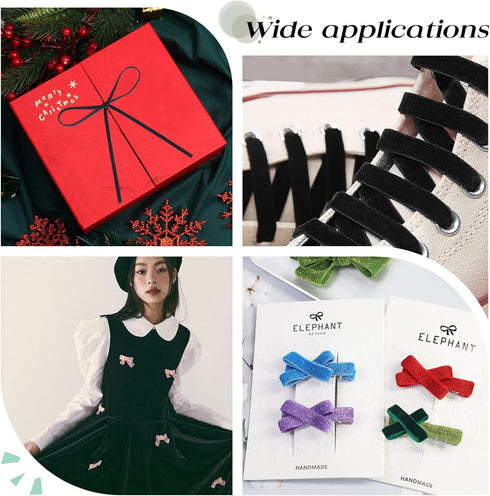 NBEADS 50 Yards 1/8 inch Single Face Velvet Ribbon, Black Satin Ribbon Polyester Velvet Ribbon for Choker Wedding Gift Wrapping Hair Bows Home Chr...