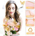 ROADPLUM 20 Sheets Flower Wrapping Paper, Pink Floral Wrapping Paper Bouquet Kit with 100 Pcs Diamond Bouquet Pins 60 Pcs 3D Gold Butterflies 1Rol...