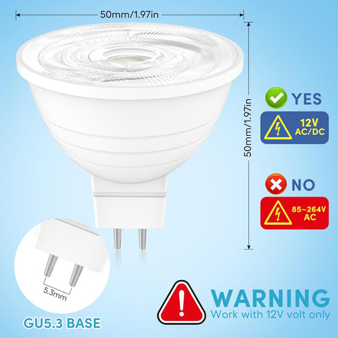 Smart WiFi MR16 Color Changing led Bulbs, Dimmable with App Control, 40° Beam Angle AC/DC12V GU5.3 Base, Compatible with Alexa and Google Home Ass...