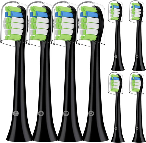 Replacement Toothbrush Heads Compatible with Aquasonic Black Series/Vibe Series/Black Series Pro/Duo Series Pro,8 Pcs Black Electric Toothbrush He...