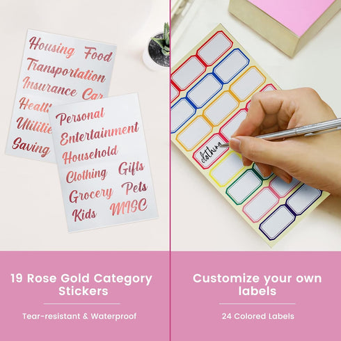 Zreal A7 Budget Binder with 12 Cash Envelopes, Money Organizer for Cash, Hot Pink Mini Binder Wallet for Cash Stuffing Binder, Money Saving Book, ...