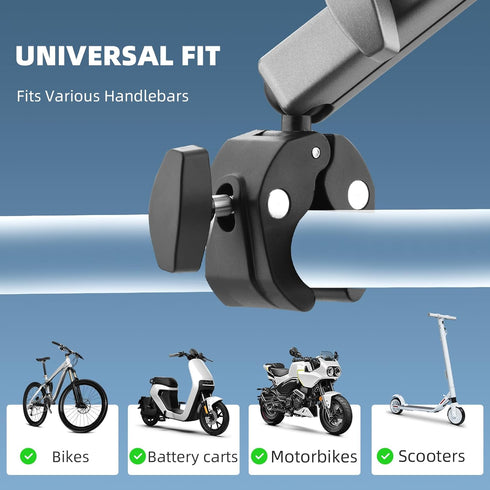 Pocket 3 Camera Bike Mount Clamp Motorcycle Handle Holder Aluminum for Insta360 X4 X3 X2 Ace Pro Go 3S, for DJI Osmo Pocket 3 2 Mobile 6 4 Action ...