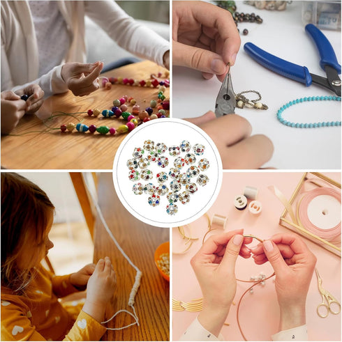 STOBOK 90pcs DIY Garland Bead DIY Beads Handcraft Beads Crystal Beads Spacers Beads Charms Bracelet Making Supplies DIY Jewelry Beads Diamond Bead...