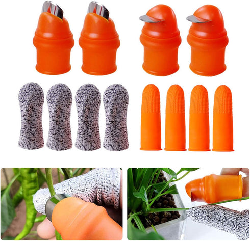 12 Pcs Gardening Silicone Thumb Knife Harvesting Tool, Separator Finger Plant Fruit Picking Knife Garden Tool (L)...