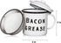 Golden Hills Mercantile Bacon Grease Saver with strainer - rustic mid-century modern farmhouse design, white enamel on metal, 4 inch x 4 inch vint...