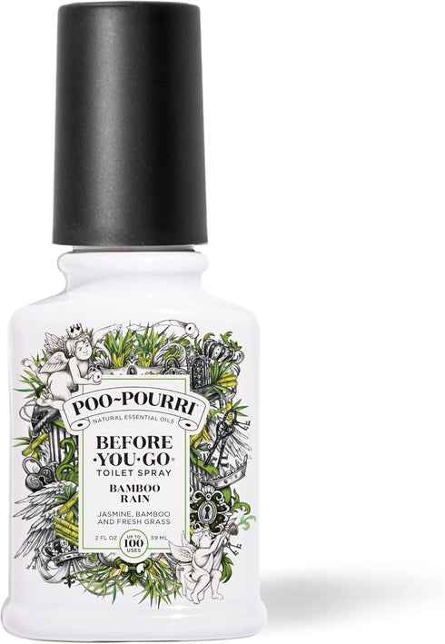 Poo-Pourri Before-You-Go Toilet Spray, Bamboo Rain, 2 Fl Oz - Jasmine, Bamboo and Fresh Grass...