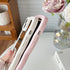 Jmltech for iPhone 15 Case Mirror Curly Wave Frame Shape Silicone Cute Shockproof Ultra Thin Protective Phone Case for iPhone 15 Beige Bumper...