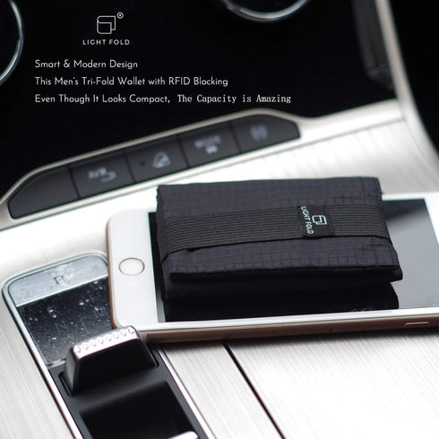 LIGHT FOLD Slim Wallet for Men with RFID Blocking - Minimalist Slim Wallet with Thin, Durable Style & Data Protection - Multiple Pockets for 12 Ca...
