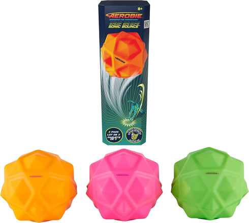 Aerobie Sonic Bounce Ball, Spiky Bouncy Balls for Kids & Kids Toys, Outdoor Games & Birthday Party Favors for Kids & Teens Aged 8 & Up, 3-Pack...