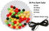 120 Pcs Silicone Rubber Beads Mixed Colors: 120 Beads + 5m Elastic Rope 12mm for Keychain, Bracelets, Necklaces. Green, Yellow, Red, Black. Reggae...