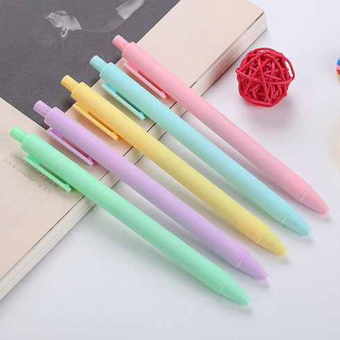 5pcs Gel Pens, Retractable Quick Dry Black Ink Pens Fine Point 0.5mm Premium Smooth Writing Pens for School Office Supplies (Macaron Color)...