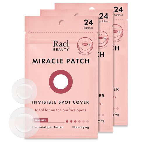 Rael Pimple Patches Miracle Invisible Spot Cover - Hydrocolloid Acne for Face, Blemishes and Zits Absorbing Patch, Breakouts Treatment Skin Care, ...