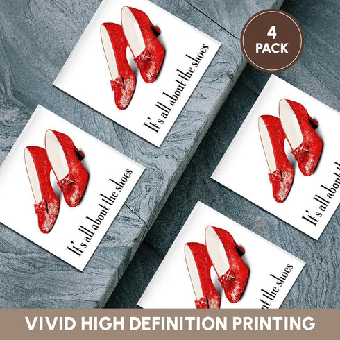 3dRose CST_108339_3 Its All About The Shoes Ceramic Tile Coasters, (Set of 4)...