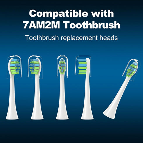 Replacement Toothbrush Heads 10 Pack Compatible with 7am2m AM101/AM105 Electric Toothbrush,White...
