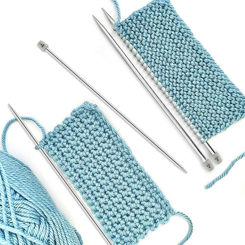 Hysagtek 22 Pcs Knitting Needles Set, 14 Inches Stainless Steel Straight Single Pointed Knitting Needle Kit Metal Knitting Kit in Different Sizes ...